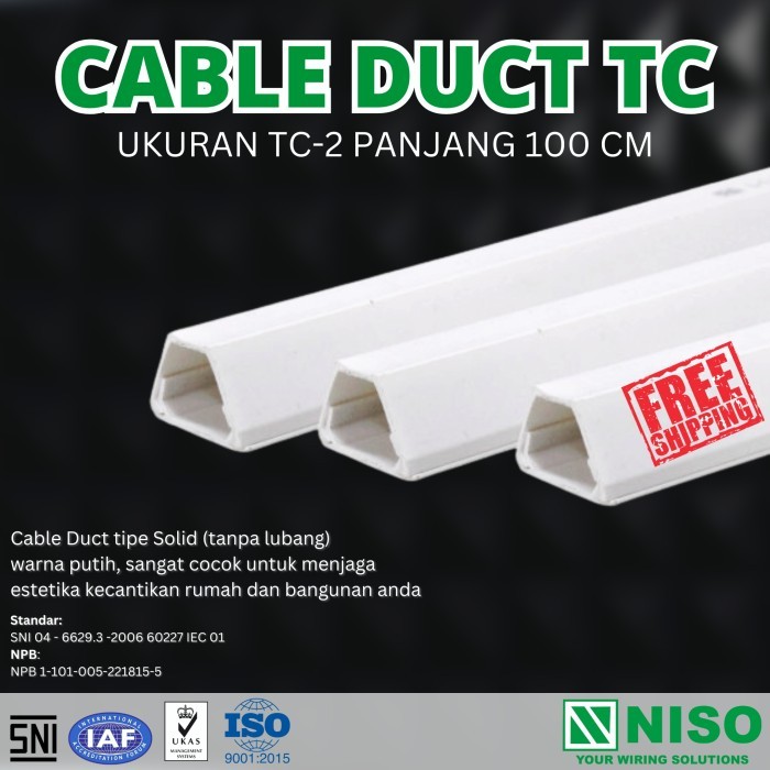 FREE ONGKIR NISO KABEL PROTEKTOR TC2 / PROTECTOR CABLE TC-2 / PENUTUP DUCT TC 2