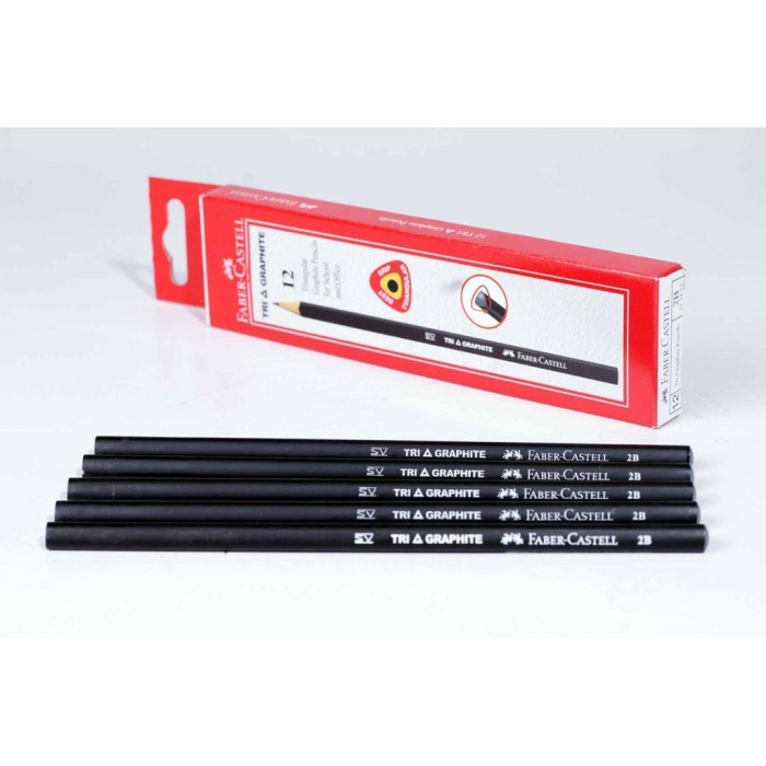 

IM376 Pensil 2B Tri Graphite Faber Castell / Tri Graphite Pencil 2B (1 Pack Isi 12 Pcs) TERBARU