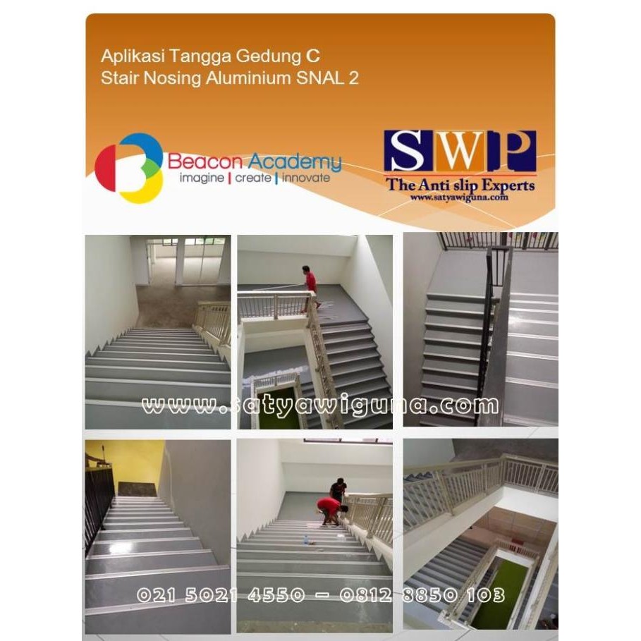 Stair Nosing / Lis Tangga / Step Nosing Alumunium Snal2 Original Dan Terpercaya