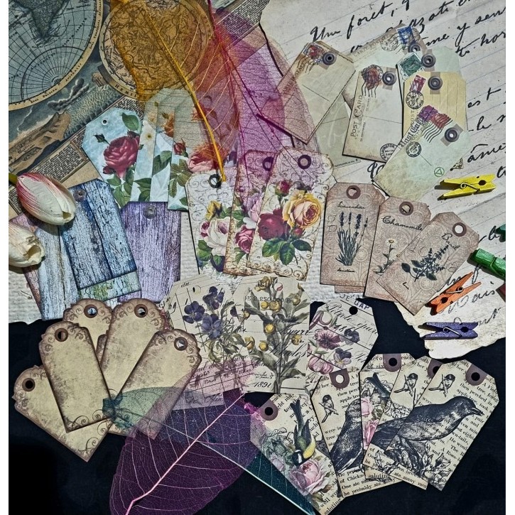 

JR302 Paper Hang Tags - Vintage Background Tag (10pcs) OBRAL