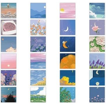 

OZ968 Landscape Oil Painting Paper Sticker (10pcs) TERBARU