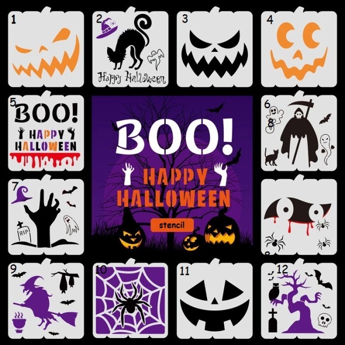

FA246 Plastic Stencil - Stensil Dekorasi Motif_HALLOWEEN 01 SALE