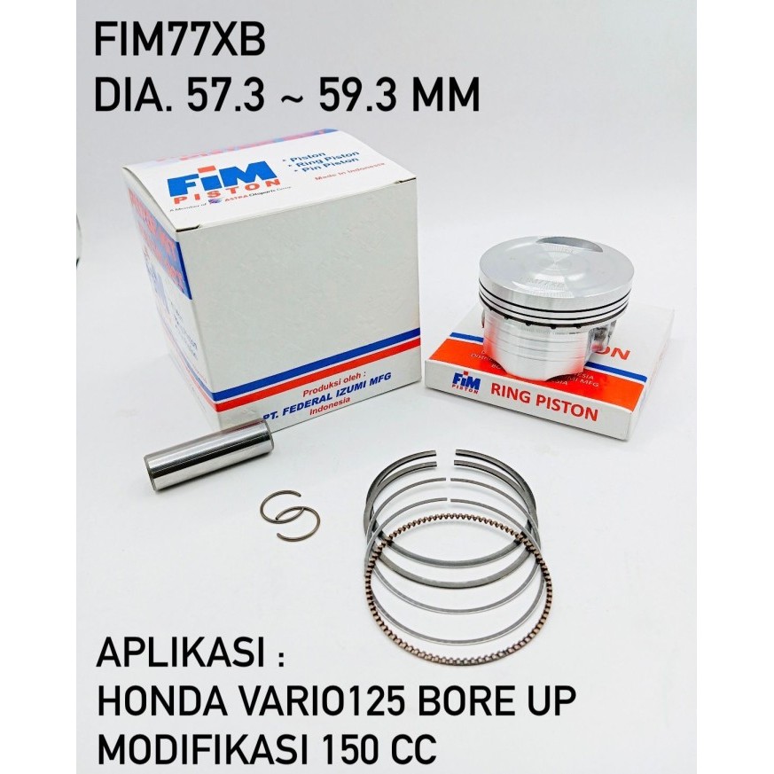 NEW Piston Original FIM 77XB 57.3-59,3 Pin 13 Vario125 Bore up