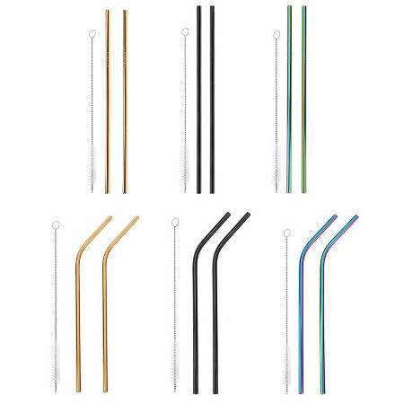 

NW935 Stainless Steel Straws + Cleaner Brush (3pcs) TERBARU