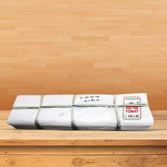 

PE COR / PE ROLL Tebal Kualitas Bagus Terjamin Merk TOMAT Lebar 100 cm tebal 80 micron harga grosir