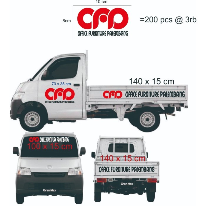 Cutting Sticker Mobil Grandmax Order Khusus