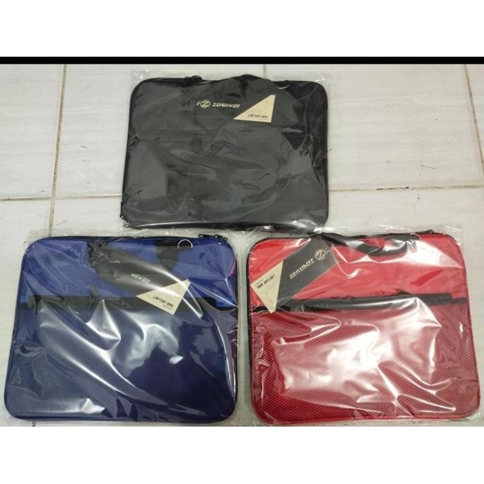 HARGA DISC - Tas Laptop 12 inch -14 inch motif Kulit, TEBEL dan dua sisi. ZORNWEE