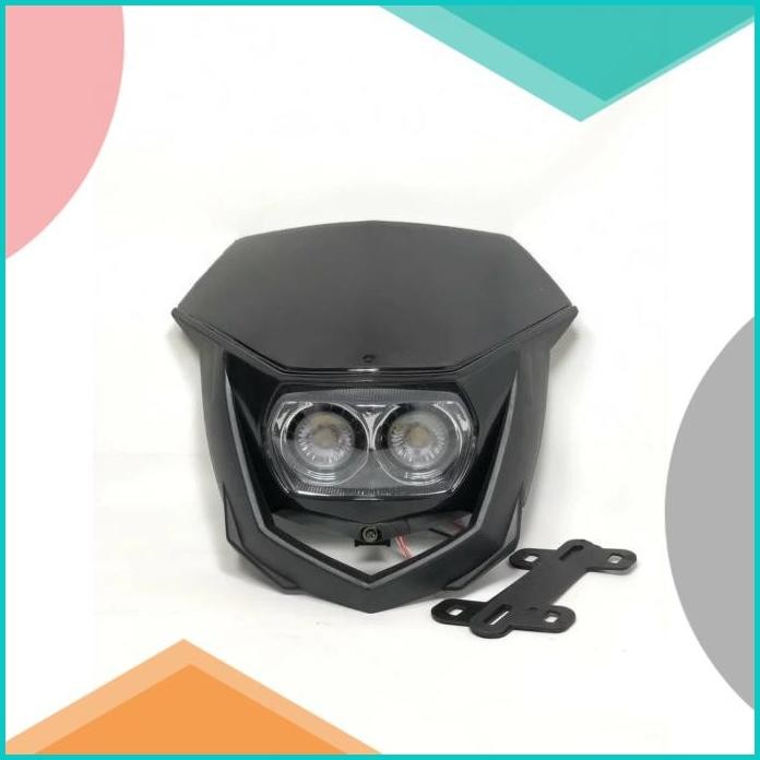 HEADLAM LAMPU LED LMX MODEL POLISPORT UNIVERSAL KLX DTRACKER CRF 150cc