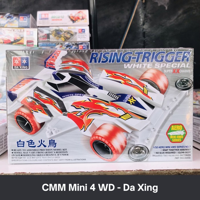 Tamiya Mini 4 WD Rising Trigger White Special Chassis Super XX Merek Da Xing