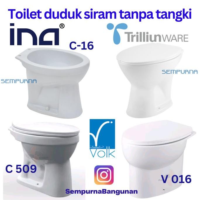 BEBAS ONGKIR - Kloset closet duduk siram INA Trilliun tanpa tangki