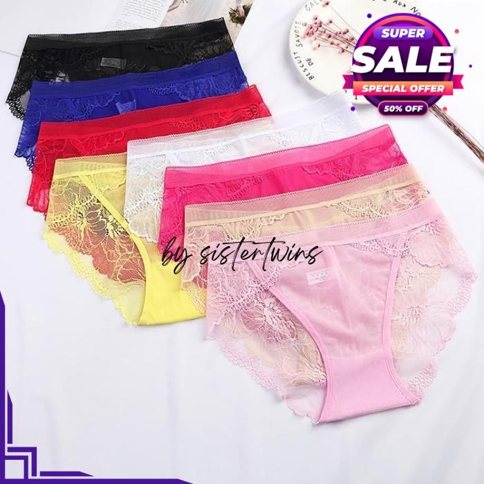 CD WANITA BORDIR MULUS TRANSPARAN KAIN JARING RENDA BY SISTER TWINS STORE BEST SELLER 