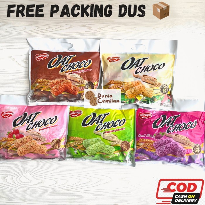 

DISKON [TERMURAH!!] Naraya Oat 1 Pak (40Pcs) - Cemilan Oat Coklat Vanilla