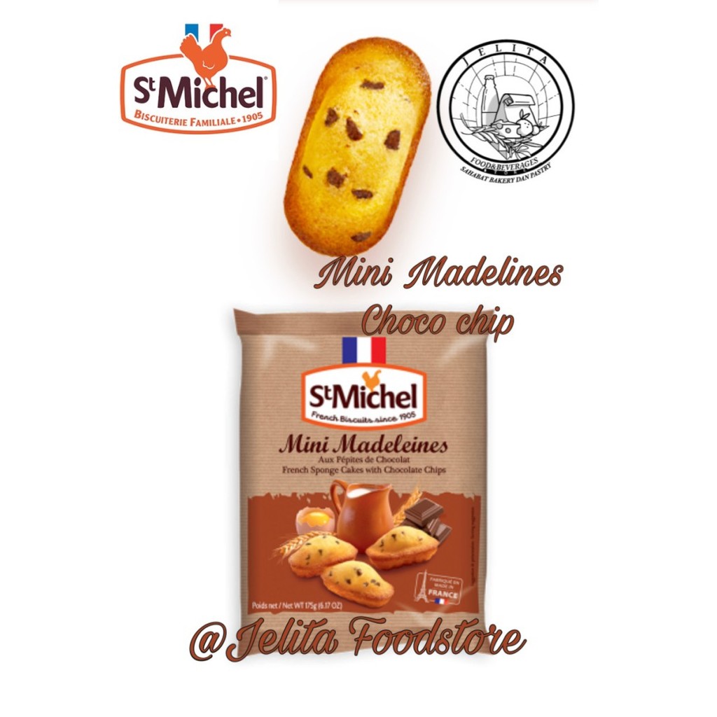 TERBARU St. Michel Mini Madeleines sponge cake with choco chip 175gr PROMO