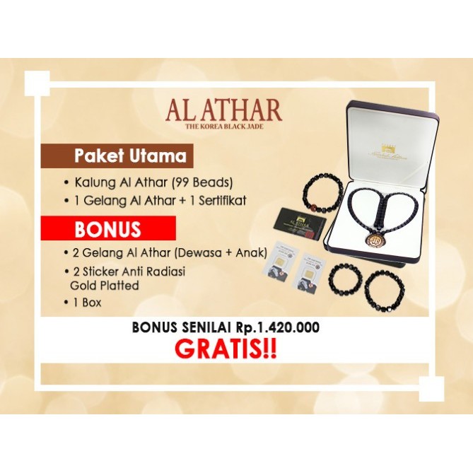 Kalung Kesehatan - Tasbih - Al Athar Black Jade Korea Original