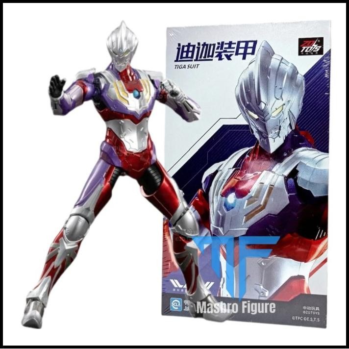 Action Figure Zd Toys Ultraman Tiga Suit With Weapon 1:10 Scale