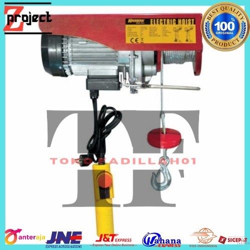 KRISBOW mesin derek katrol elektrik hoist reel double hook 1 Ton
