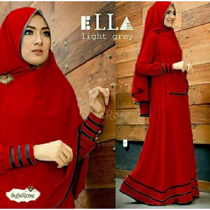 Baru Baju Muslim Wanita / Setelan Gamis Hijab Cbr Syari Syfarose Merah Cabe