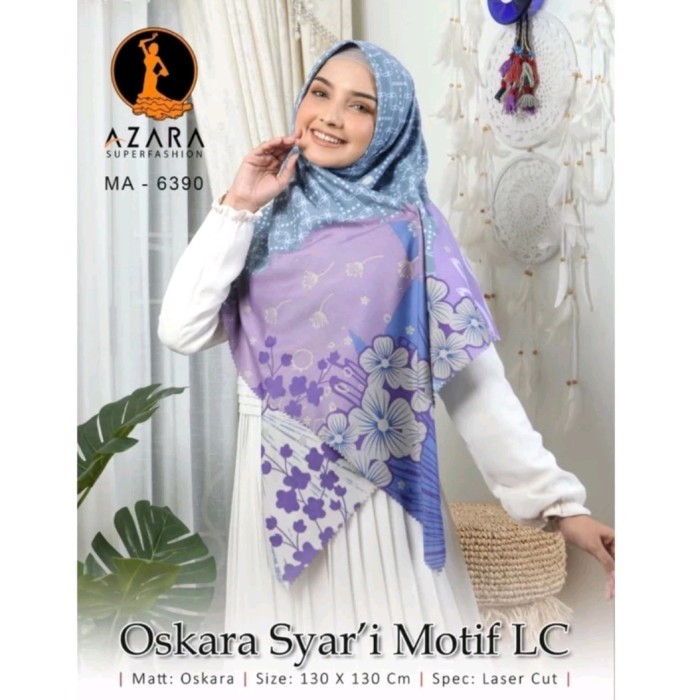 Hijab Segiempat Jumbo Syari Motif 130X130 By Azara Lasercut #Original