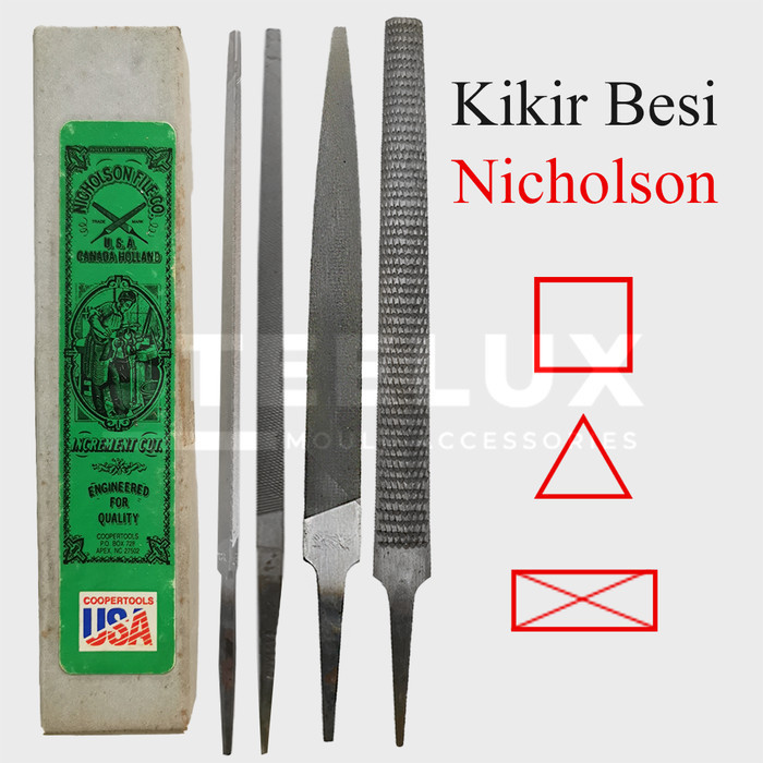 Kikir Nicholson Besi Kotak / Segitiga Extra Slim / Slim / Reg / Heavy Taper / Flat Warding / Flat / 