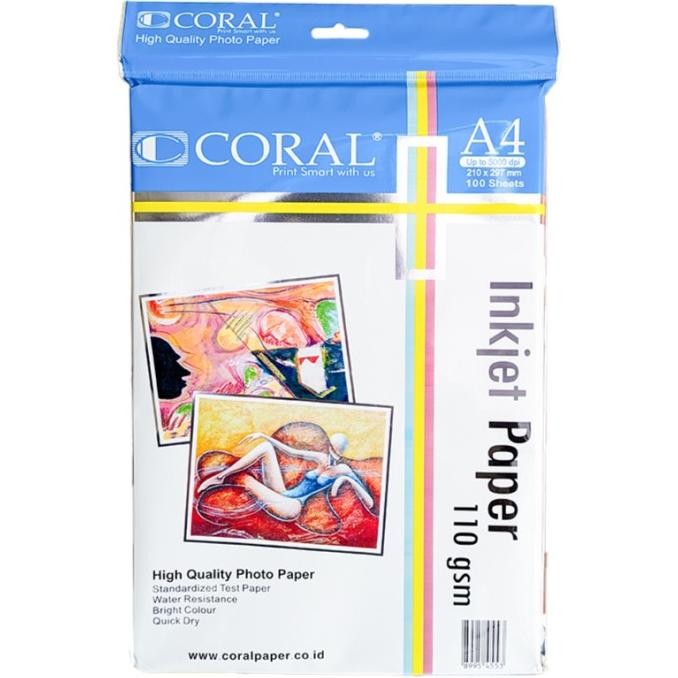 

Sale Coral Inkjet Paper A4-110 Gr (Pack=100 Sheet)