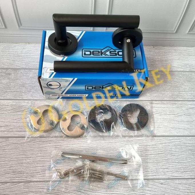 Handle Gagang Pintu Dekkson LHTR 0003 Black Hitam Dekson Pintu Kayu
