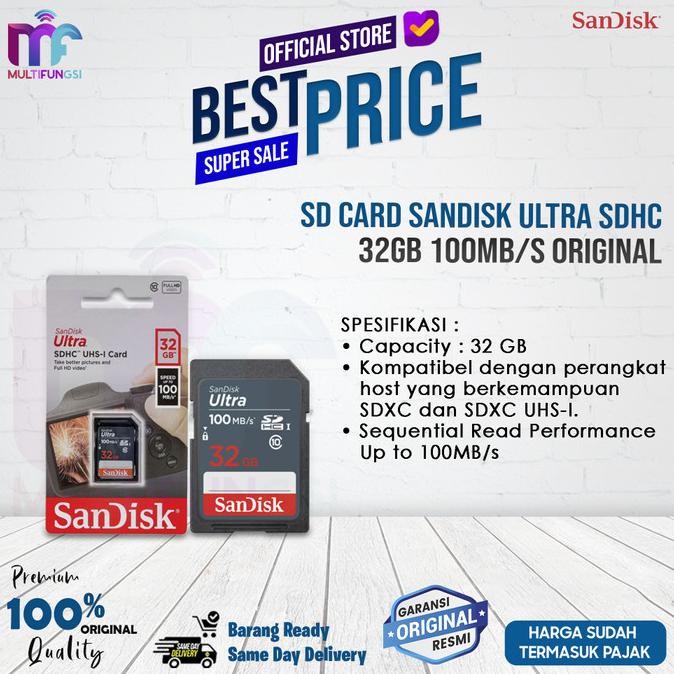 

SD Card SanDisk Ultra SDHC 32GB 100MB/s Original