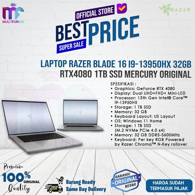 

Laptop Razer Blade 16 i9-13950HX 32GB RTX4080 1TB SSD Mercury Original