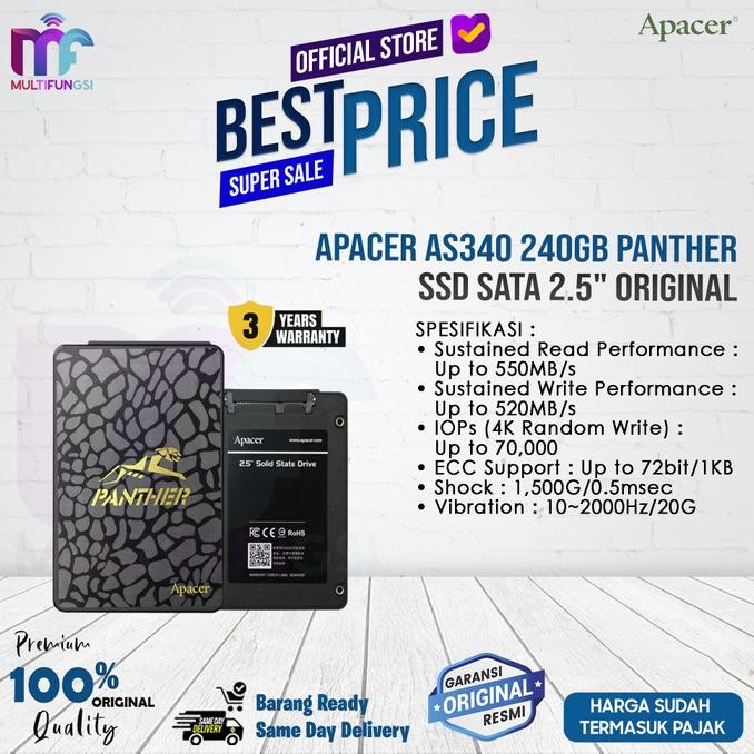 

Apacer AS340 240GB Panther - SSD SATA 2.5" Original