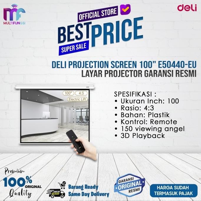 

Deli Projection Screen 100" E50440-EU Layar Projector Garansi Resmi