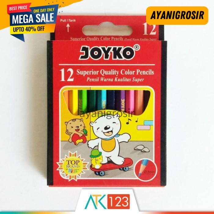 

CUCI GUDANG PENSIL WARNA JOYKO 12 SUPERIOR QUALITY COLOR PENCILS (CP-12S) BY AYANI GROSIR !!