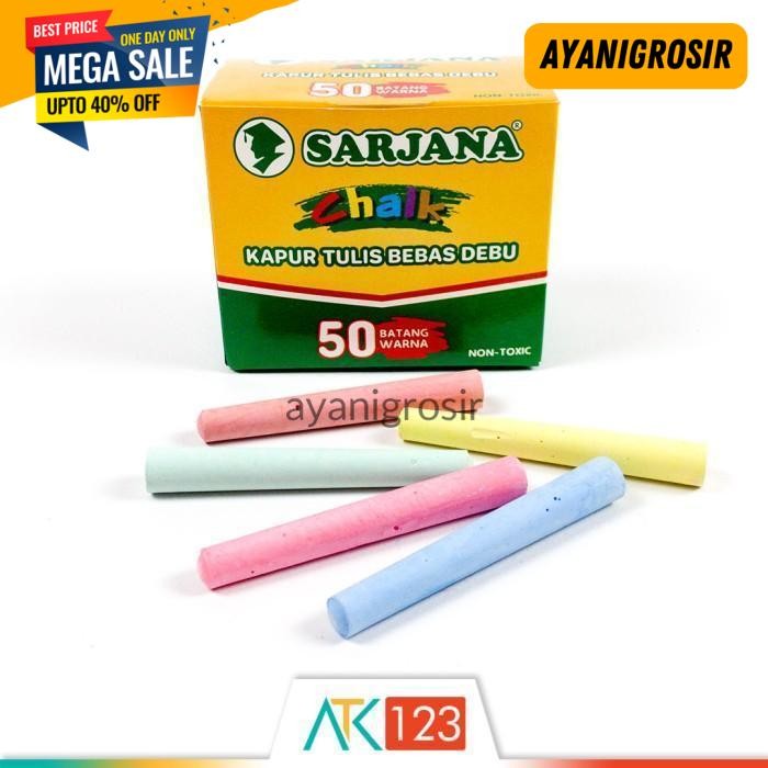

TERHITS KAPUR TULIS WARNA SARJANA CII 505 ISI 50 BATANG BY AYANI GROSIR !!