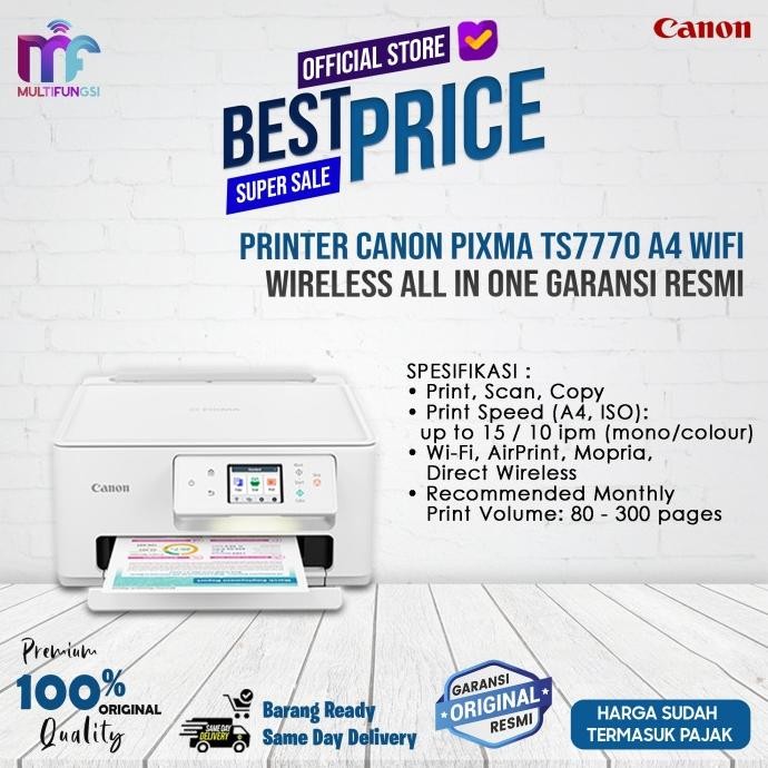 

Printer Canon PIXMA TS7770 A4 WiFi Wireless All In One Garansi Resmi