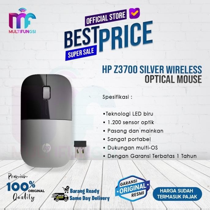 

HP Z3700 Silver Wireless Optical Mouse 1 Tahun Garansi Resmi