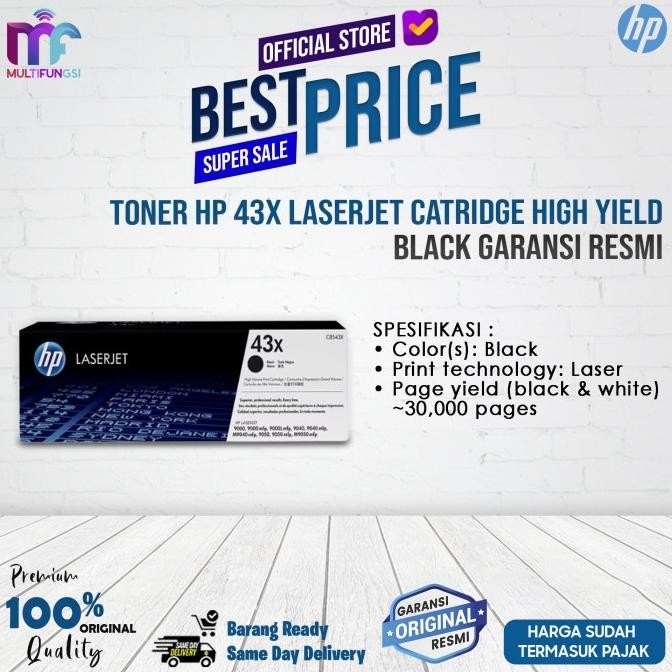 

Toner HP 43x LaserJet Catridge High Yield Black Garansi Resmi