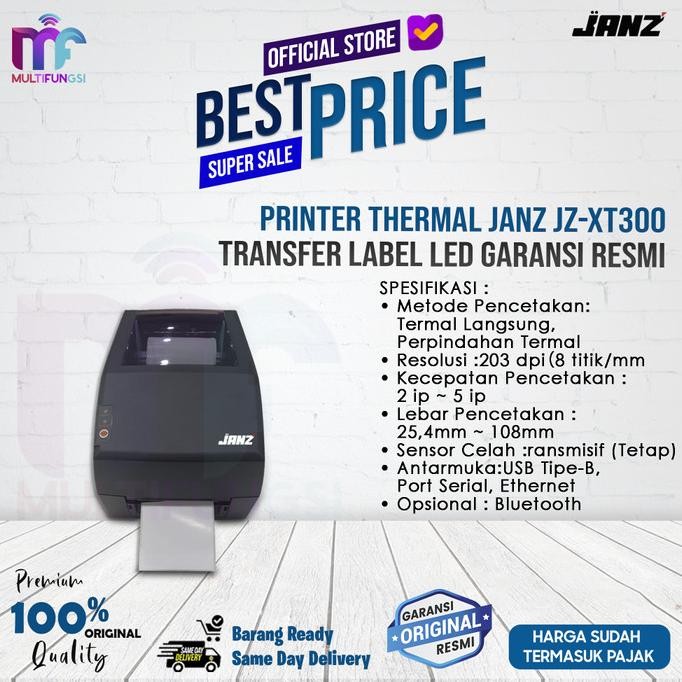 

Printer Thermal Janz JZ-XT300 Transfer Label LED Garansi Resmi