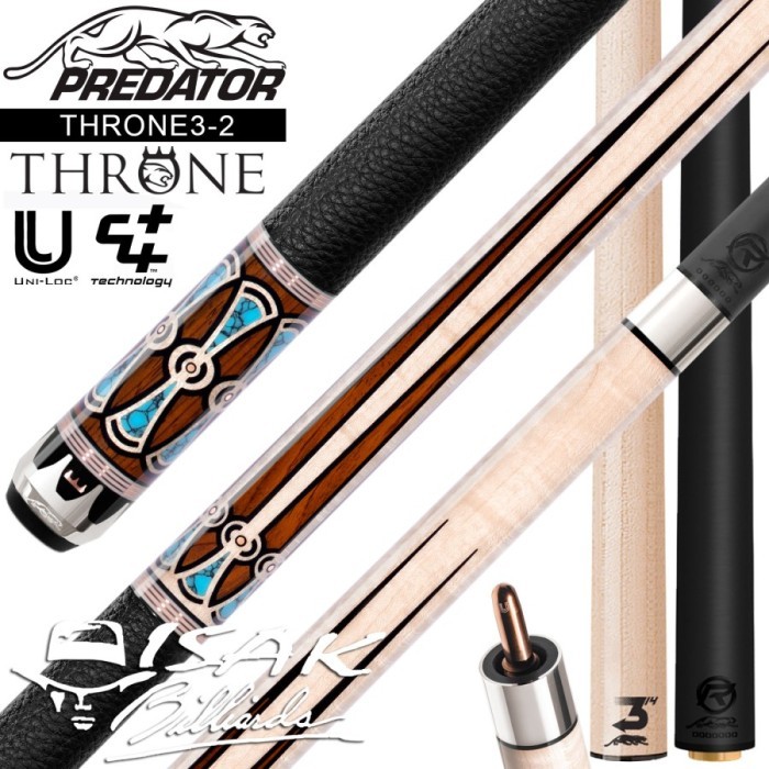 PREDATOR CUE THRONE3 2 - LOW DEFLECTION BILLIARD STICK BILIAR STIK ORI