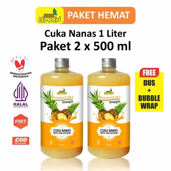 

TERLARIS - Cuka Nanas Obat Diabetes 1 LITER - Original Pineapple Cider Vinegar With Mother
