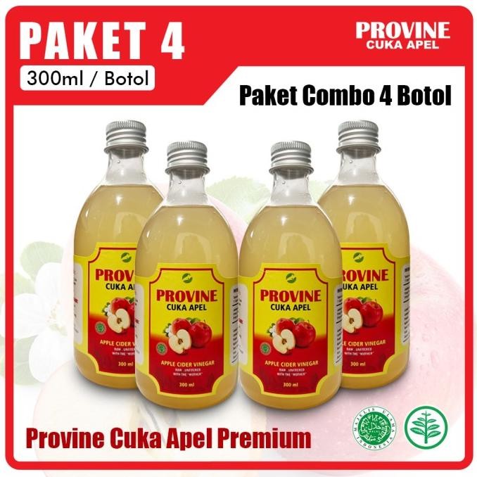 

PAKET 4 BOTOL PROVINE CUKA APEL MURNI ORIGINAL 300ML
