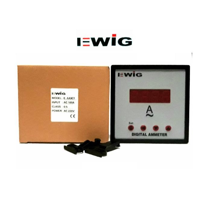 Ampere Meter Digital Direct Include CT EWIG 72x72 AC 100A.