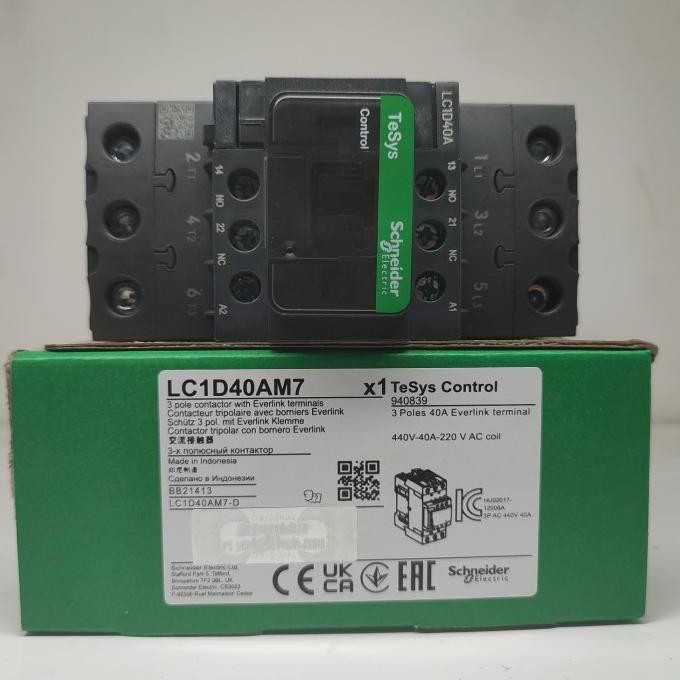 Kontaktor Schneider Lc1D40A M7 Contactor Lc1D40Am7 Lc1D40 Am7 Hemat