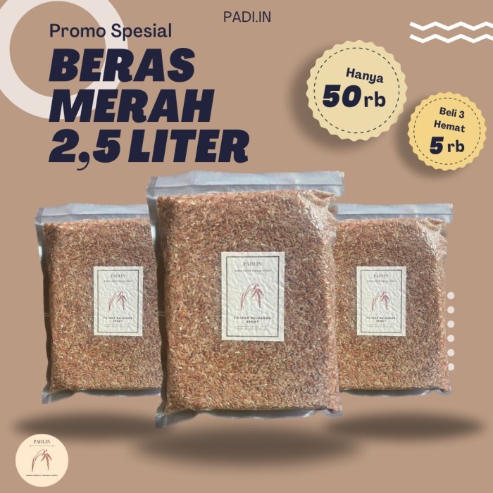 

TERBARU BERAS MERAH PANDAN WANGI MURAH DIET PULEN 2,5 LITER VACUM BUBBLE WRAP