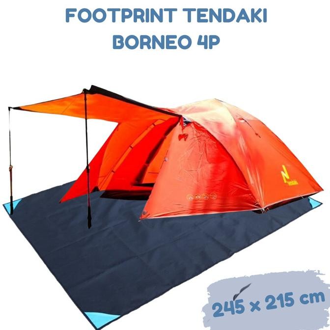 Footprint Alas Tikar Tenda Tendaki Borneo 4P Lipat Camping Waterproof