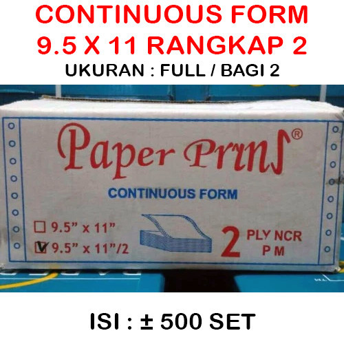 

BEBAS ONGKIR - Continuous Form Paper Print 9x11 2 ply