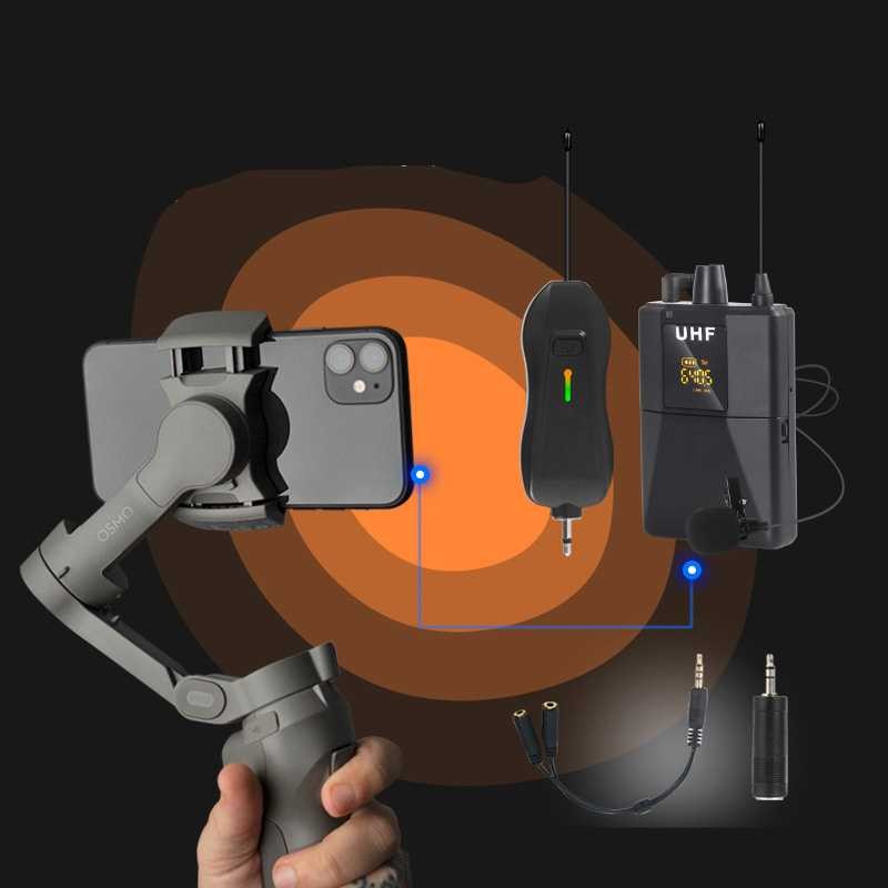 XTUGA UHF Mikrofon Nirkabel Lavalier Wireless 2 Transmitter - AD-220