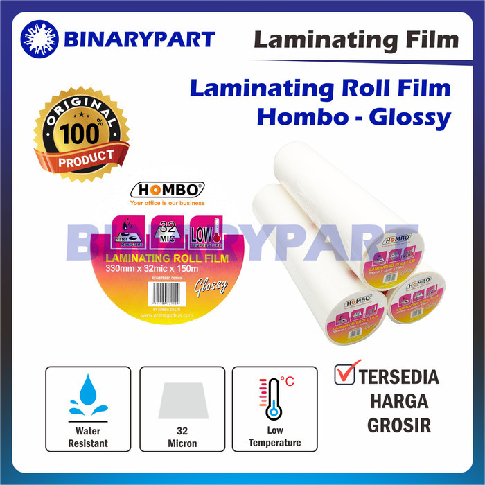 

NEW Hombo Plastik Laminating Roll Glossy 330mm x 32mic x 150m