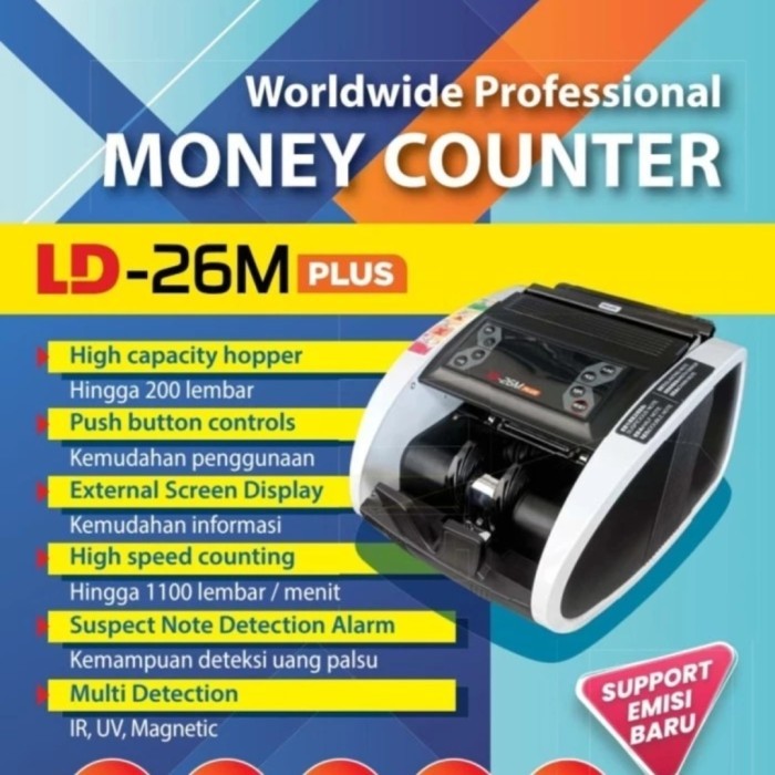 

TERBARU SECURE LD-26M MESIN HITUNG UANG/MONEY COUNTER