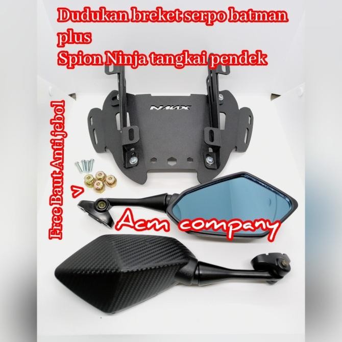 Spion Variasi Nmax 155 Old - Spion Ninja Pendek Plus Breket Batman