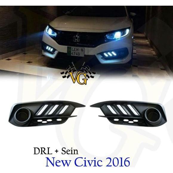 Jual Aksesoris Mobil Drl Foglamp Led + Sein Khusus All New Civic Turbo 2016 Pnp