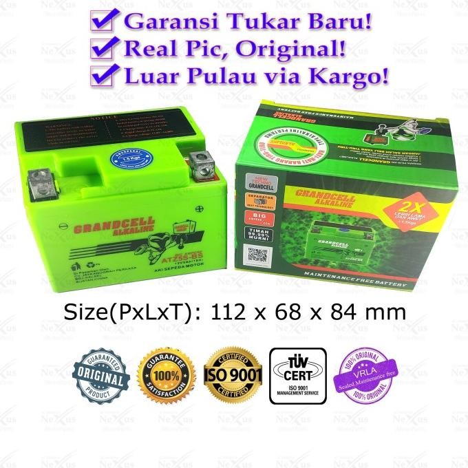 (Pnp) Aki Motor Alkaline Atz5S-Bs Gtz5 Ytz5 / 12V 5A Karisma Supra Beat Mio