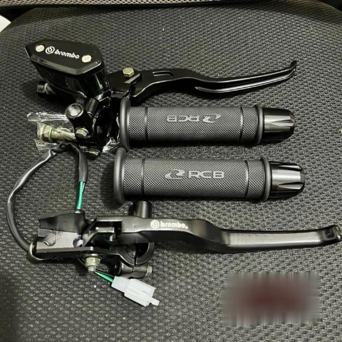 (Pnp) Master Rem Tabung Model Oval + Handgrip Rcb Original  Hg55 + Jalu Stang Cnc Beat Vixion Mio Va